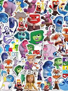 Disney 50pcs/Pack Themed PVC Waterproof Stickers, Suitable For Water Bottles, Skateboards, Books, Phones, Computers, Birthday Party Gifts, Fun Home Decor - A - View 1