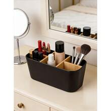 5-Slot Black Plastic Toothbrush Holder With Dividers Lightweight And No Power Required, It Is An Independent Bathroom Countertop Organizer Suitable For Electric Toothbrushes, Toothpaste, And Razors. Featuring A Durable And Stylish Design, A Sturdy Structure, And Serving As A Bathroom Toothbrush Holder For Toothbrush Storage, It Fits A Minimalist Lifestyle. - màu đen - Xem 9