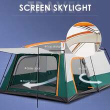 campility 4/8/12 Person Outdoor Camping Tent, Double Layer Rainproof, Windproof, And Sunproof, With Breathable Mesh Windows, Suitable For All Seasons, Portable Outdoor Tent For Hiking, Beach Trips, And Other Outdoor Activities - Multicolor - View 11