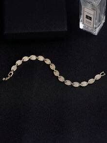 1 chiếc vòng tay mạ vàng đính đá Zirconia, vòng tay mạ đồng kiểu dáng thanh lịch tối giản, cá nhân hóa, độc đáo. - Vòng đeo tay - Xem 3