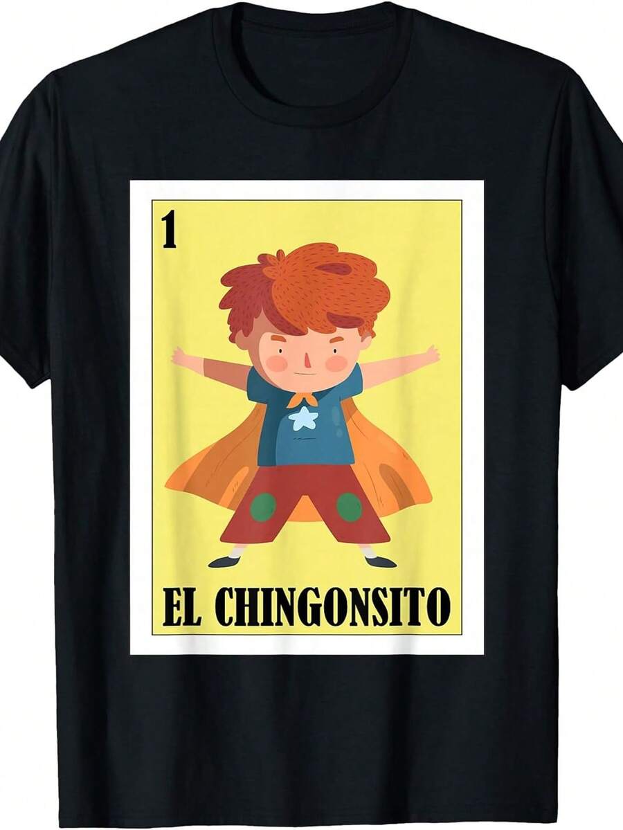 Divertido diseño mexicano para niños - Camiseta El Chingonsito - Negro - Ver 1