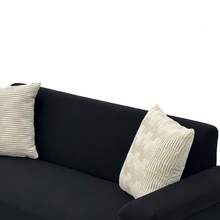 2-Seater Sofa Set – Space-Saving Design For Small Apartments, Comfortable Fabric Cover, Sturdy Metal Legs, Modern Living Room Sofa Set - 黑色 - 查看 10