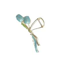 1. Kẹp tóc hình hoa tulip màu xanh dương dành cho nữ, kẹp cài tóc sau gáy, phụ kiện tóc, thích hợp đi du lịch, sinh nhật. - Màu xanh lam - Xem 2