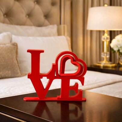 Letra decoração Love com coração Letrinhas Letreiro decorativo Placa decorativa
