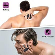 1 cọ chà toàn thân bằng silicon & 1 cọ chà toàn thân mềm | Cọ tắm cầm tay với tay cầm chống trượt, tẩy tế bào chết và massage nhẹ nhàng | Sử dụng được trong nhiều trường hợp, thích hợp cho tắm, tập thể dục, cắm trại, du lịch, sắp xếp phòng tắm (Chăm sóc da, Tẩy tế bào chết toàn thân, Găng tay tẩy tế bào chết) - Nhiều màu - Xem 4