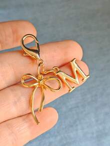 Elegant Bow Tie Fashion A-Z Letter Keychain, Gold Letter Pendant, High-Value Cute Letter Keychain, Bag Charm, Key Chain Accessory, Phone Case Wallet Car Key Decor, Sweet Casual Fashion Accessory For Bag, Backpack, Car Keys, Birthday, Valentine's Day, Mother's Day Gift For Friends And Family, Daily Use, Party, Travel, Graduation - Multicolor - View 19