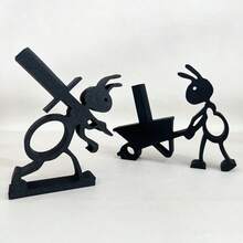 2pcs Ant Shaped Toilet Paper Holder, Bathroom Tissue Paper Dispenser, Funny Paper Towel Rack For Living Room, Camping BBQ, Bathroom Storage, Paper Towel Stand, Independent Bathroom Set, Cute Bathroom Decor - 彩色 - 查看 5