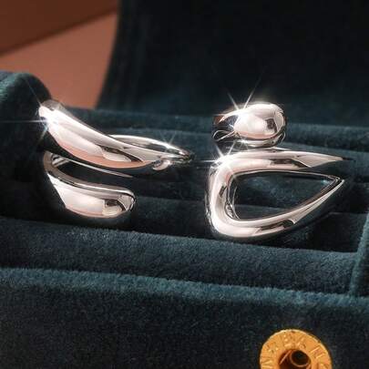 Avant-Garde Modern Hollow Ring, Minimalist Sculptural Art Design, Versatile For Daily Wear And Gatherings, High-End Jewelry Gift