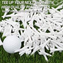 FINGER TEN Golf Tee 1 1/2 Inch 50pcs Plastic Material More Durable And Less Likely To Break Wholesale Pack Stable And Reduces Side Spin Suitable For Men And Women - White - View 6
