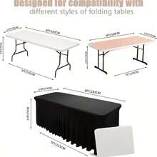 1 Paquete de Mantel de Spandex Blanco para Mesas de Comedor Rectangulares, Mantel de Mesa de Patio Resistente a las Arrugas y Lavable, Mantel de Mesa Universal de Spandex, Mantel de Mesa de Estilo Ins para Bodas, Banquetes, Fiestas, Mantel de Mesa Elástico de Lujo Ligero Blanco para Banquetes de Hotel, Cumpleaños, Faldas de Sol, Mantel de Conferencia - Multicolor - Ver 7