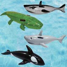 1PC Black Crocodile Water Float, Made Of Thickened PVC Material, Fast Inflation With Strong Load-Bearing Capacity, Suitable For Pool, Beach, Party, Water Play, Portable And Durable Fun Water Toy Float - Multicolor - View 7