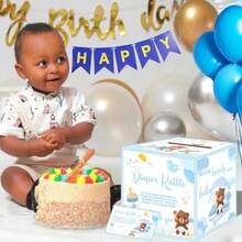 ZDiaper Raffle Box For Baby Shower Game Decorations With 50Pcs Diaper Raffle Tickets Blue Bear Themed Advice And Wishes Diaper Raffle Sign Insert Cards For Gender Reveal Party Plies1 - 如圖 - 查看 6