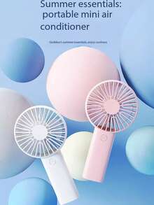 1pc Unisex Mini Handheld USB Fan, Colorful Summer Cooling, 3-Speed Adjustable, Quiet Operation, 5M Airflow, Portable For Outdoor, Camping, Beach, Office, School, Gift - Multicolor - View 4
