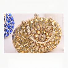 Sac de soirée entièrement orné de diamants, sac de soirée mondaine, sac de mariage luxueux, pochette - Argent - Voir 3