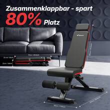 MERACH Folding Weight Bench, 450 Kg Load Capacity, Multifunctional Training Bench With 72 Adjustment Positions, Adjustable Incline Bench For Full Body Workout, Fitness Bench For Home - Đen và đỏ - Xem 9