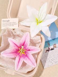 1/2 piezas Clip de pelo con forma de flor de lirio rosa de estilo bohemio, elegante y dulce, accesorio decorativo para la playa, vacaciones, temporada de verano, flequillo lateral. Clips de pelo, artículos escolares, clips de pelo rosa, accesorios femeninos, accesorios para el cabello, accesorios para la cabeza, accesorios de San Valentín, accesorios para el cabello para mujeres, pasador de pelo - Multicolor - Ver 5