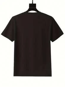 Summer T-Shirts, Casual Tops, Women's Black T-Shirt, Loose Fit, Short Sleeve, Pure Cotton, Fashion Casual Tops For Men And Women, Daily Wear, Casual Wear, Printed T-Shirt, Urban Style, Soft Material, Relaxed Fit, Printed T-Shirt, Oversized T-Shirt, Cotton T-Shirt For Fashion Enthusiasts, Ideal For Holiday Outfits. - Black - View 2