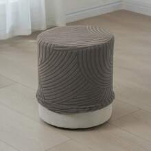 1pc Elastic Ottoman Style Round Jacquard Pattern Full Coverage Footstool Cover Sofa Stool Cover Storage Footstool Cover Suitable For Living Room - Multicolor - View 8