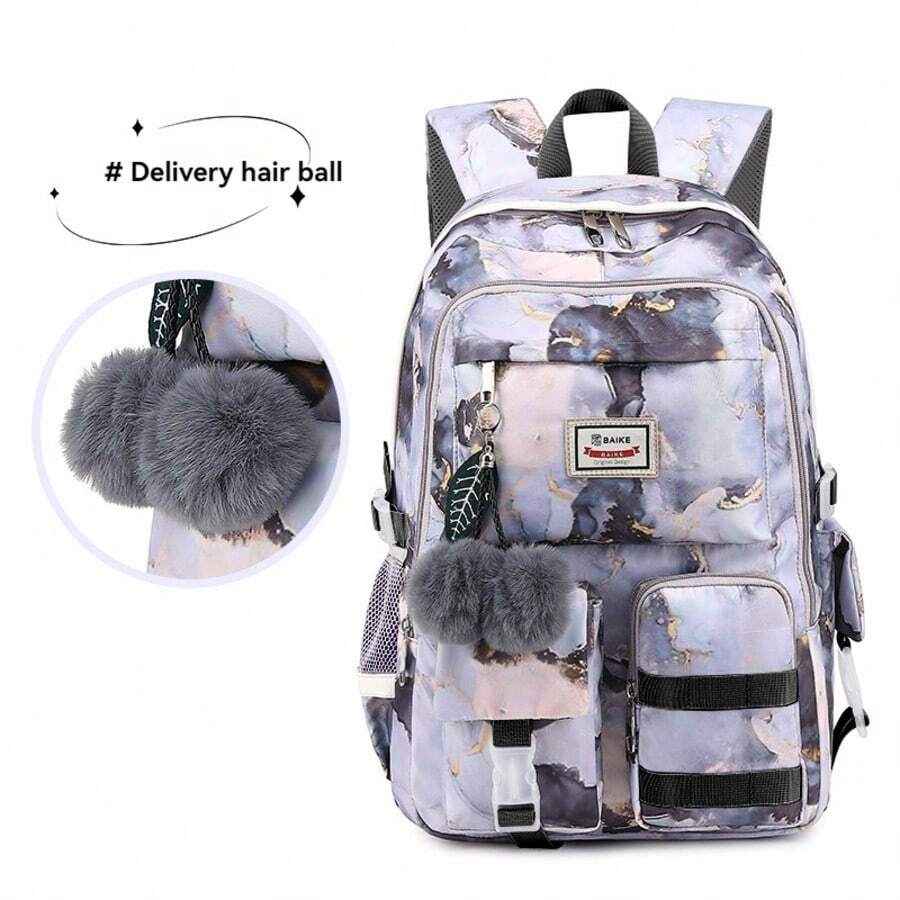 Ba lô nhuộm tie-dye dung tích lớn, kiểu dáng thời trang, in họa tiết, phù hợp cho học sinh trung học và phổ thông, đi học và du lịch.
