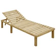 vidaXL Chaise longue avec coussin vert Bois de pin imprégné - A - Voir 2
