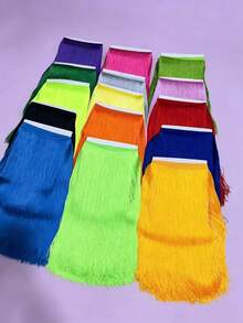 50cm Wide Polyester Textile Tassel Lace Trim, Latin Dance Costume Accessory, DIY Curtain Decor - Multicolor - View 1