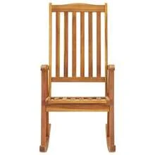 vidaXL Chaise à bascule avec coussins Bois d'acacia massif - A - Voir 3