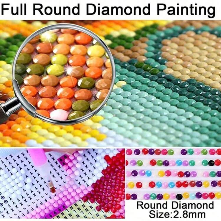5D Diamond Painting Kit - Moon & Tree, Full Round Diamond Painting, Home Decor Handcraft Gift - View 7