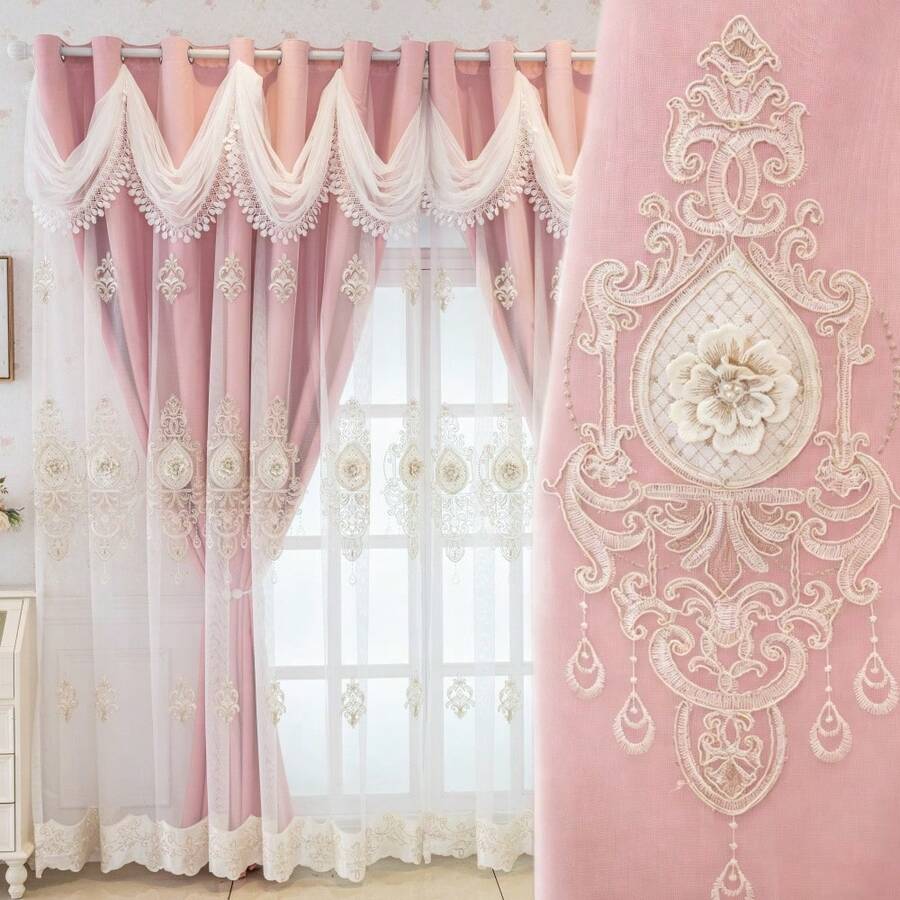 1 tấm rèm cản sáng kiểu Châu Âu hai lớp, thiết kế diềm xếp sóng, phù hợp cho phòng khách, phòng ngủ và nhiều không gian khác. - Nhiều màu - Xem 1