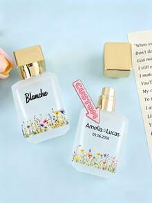 Personalized Frosted Refillable Perfume Bottles,Customized Perfume Bottles,Floral Perfume Bottles,Wedding Party Ideas,Bridesmaid Gifts(50ml) - 50ml - View 1
