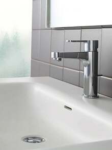 Grifo de lavabo con desagüe de varilla, grifo pequeño para baño, aseo de invitados, color plata. - S - Ver 7