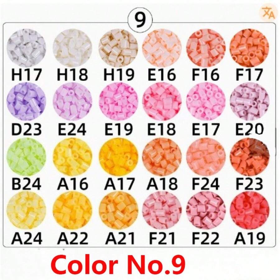 24 Colors/12000pcs, 2.6mm Fuse Beads Refill Pack, Fuse Bead Handmade Pixel Art DIY Puzzle 3D Puzzle DIY Ironing Beads Craft - Pink - View 1