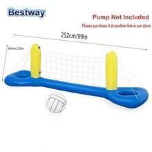 Bestway 52133/52123/52418 充气篮球游泳套装，漂浮泳池游戏，水上球游泳套装，充气泳池游戏，泳池玩具，水上排球游泳套装，充气泳池游戏 - 黃色 - 查看 3