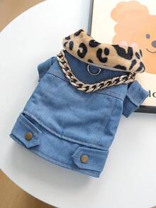 1 bộ quần áo cho thú cưng, trang phục cho chó/mèo, chó Poodle, chó Teddy, chó nhỏ/chó con, váy áo ngoài trời cho cún con/mèo con, trang phục thời trang, thoải mái, dễ thương và sang trọng. - Màu xanh lam - Xem 6