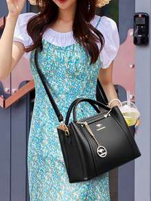 Dedoo 2026 High-Quality Luxury Designer Mother's Day Handbag Large Capacity Solid Color Crossbody Bag - Black - View 6