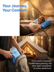 Bantal Kemah Tiup URBANWAVE, Cocok Untuk Perjalanan dan Tidur di Tenda. Desain Tiup, Mudah Ditiup. Penopang Leher Ergonomis, Berfungsi Sebagai Sandaran Kepala Alas Tidur yang Nyaman. Bantal Tiup Ringan, Cocok Untuk Ransel, Mendaki Gunung, dan Perjalanan Luar Ruangan. - A - View 4