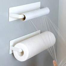 1/2pcs Self-Adhesive Painted Tissue Paper Holder, Space-Saving Design, Suitable For Refrigerator, Washing Machine And Microwave, Easy To Install And Disassemble, Home Bathroom Decor, Bathroom Storage, Autumn Decor, Back To School Supplies - Multicolor - View 4