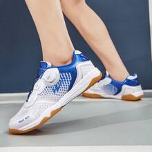 Giày tennis cổ thấp unisex nhẹ, thoáng khí, thời trang cổ điển, chống trượt, bền bỉ, thiết thực cho học sinh, thanh thiếu niên tập luyện ngoài trời. - Màu xanh lam - Xem 4