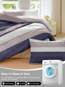 Bộ 3 ga trải giường in họa tiết sọc, chất liệu microfiber siêu mềm mại và thoáng khí, sử dụng được cả bốn mùa, có thể giặt máy, không phai màu/co rút/nhăn, kiểu dáng hiện đại trung tính phù hợp với nhiều kiểu trang trí phòng ngủ, phù hợp với giường cỡ King/Queen/Full/Double, hoàn hảo cho nhà ở, ký túc xá, căn hộ, khách sạn, nhà nghỉ dưỡng và làm quà tặng. - Nhiều màu - Xem 10