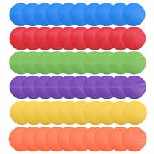 60pcs 12cm Flat Ground Markers, Soccer Training Flat Landmark Markers, Tennis Court Markers, Comes With Square Net Bag - Multicolor - View 2