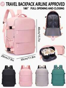 Women's Backpack, Large Capacity Travel Backpack, Commute/Student Backpack, Fashion Laptop Bag, Short-Term Business Trip Luggage Bag - Multicolor - View 10