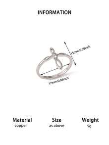 1PC Vintage Knot Cross Rings For Women 18K Gold Plated Metal Geometric Cross Ring Religion Aesthetic Jewelry Gift Size 7/8 - Multicolor - View 9