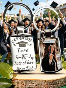 Personalized Graduation Keychain, Customized Graduation Gift, Best Memento For Graduates, Graduation Accessory, Graduation Gift Box Packaging - Silver - View 2