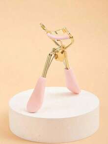 1pc Gold Eyelash Curler With 10pcs Refill Pads, Beauty Essential Tools Curling Lashes, Portable Eyelash Curler Home, Travel And Commercial Use, Suitable Both Men And Women - 粉紅色 - 查看 2