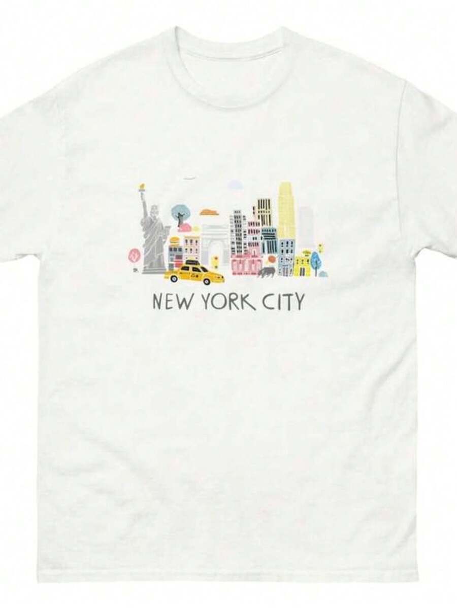 `Algodón 200 gBonita camiseta retro versátil - Blanco - Ver 1