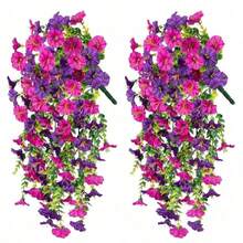 2 Bundles Artificial Hanging Morning Glory, Artificial Flowers, Fake Flowers, Artificial Plants, Hanging Morning Glory, Artificial Morning Glory, Hanging Flower Bouquets, Hanging Flowers, Decorative Flowers, Floral Decoration, Plastic Artificial Flowers, Artificial Flora, Hanging Flowers, Balcony Decoration Flowers, Vine Flower Bouquets, Artificial Greenery, Vine Decoration, Drooping Flowers, Wedding Arrangement Flowers, Holiday Decoration Flowers, Valentine's Day Decoration, Spring Festival Decoration, Christmas Decoration, Birthday Party Decoration, Wedding Arch Decoration, Stage Arrangement Flowers, Coffee Shop Decoration - Multicolor - View 11