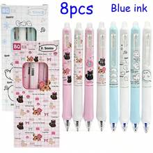 8pcs Erasable Retractable Cartoon Animal Design Neutral Pens 0.5mm Blue/Black Ink Water-Based Pens Office & School Supplies - Erasable - View 10