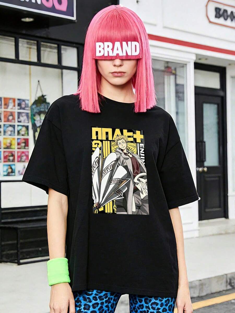 Camiseta de manga corta con cuello redondo suave y casual de verano para mujer, tops para salir, vintage, Gen Z, tops, curvas, ropa Y2K, algodón, Italia, Grecia, tops de mujer, tops bonitos, camisetas gráficas, conjuntos de primavera, estilo callejero americano, casual deportivo, estilo unisex, estilo casual urbano, casual, jersey, camisetas holgadas, ropa de calle retro, estilo de los 90, estilo de los 2000, subcultura, estilo europeo, tops negros, tops blancos, conjuntos de fiesta de los 90. Negro - Negro - Ver 1