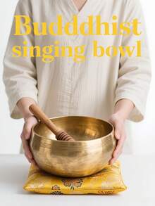 Nepalese Singing Bowl Set, Includes Singing Bowl, Striker, Cushion, And Storage Bag. Unique Nepalese Hammered Engraved Design. Strike And Rotate To Produce Soothing Sounds, Helpful For Relaxation, Meditation, Calming The Mind, Insomnia Relief, Anxiety Reduction, Suitable For Parties, Gatherings, As A Musical Instrument, And An Ideal Gift For Teenagers. - Multicolor - View 3
