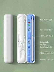 1件電容式觸控筆配件組 - 筆袋、筆尖蓋、轉接器，相容於 Apple Pencil 第1代/第2代 (不含 Apple Pencil 及配件) - 藍色 - 查看 3