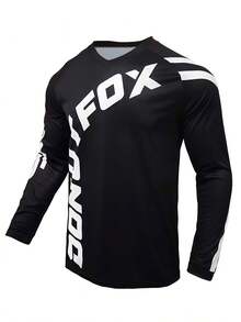 DONUTFOX 2025 Herren Langarm Radsport T-Shirt, Mountainbike Off-Road Trikot, Downhill Shirt, Motorrad Off-Road Fahrbekleidung Sport, Für Ihn Schwarz - Schwarz - Übersicht 14